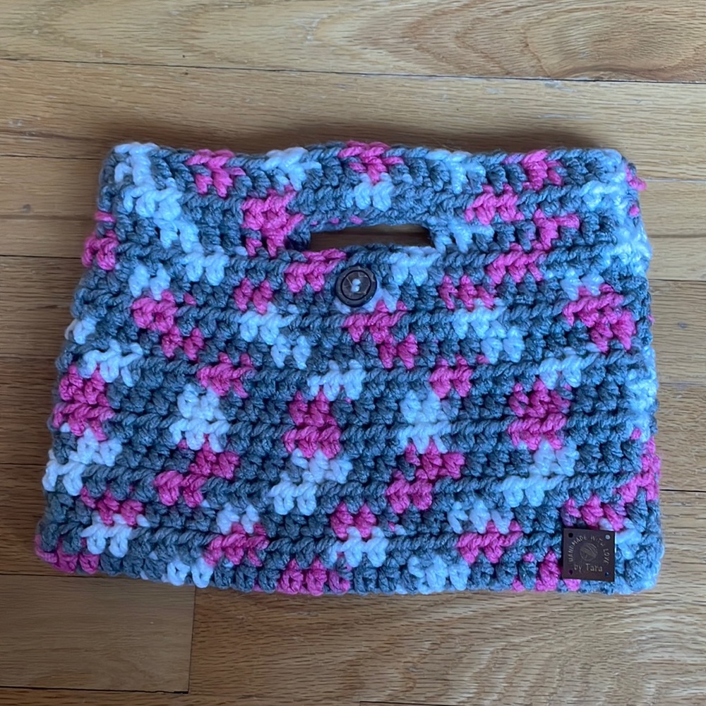 Handmade crocheted mini tote bag